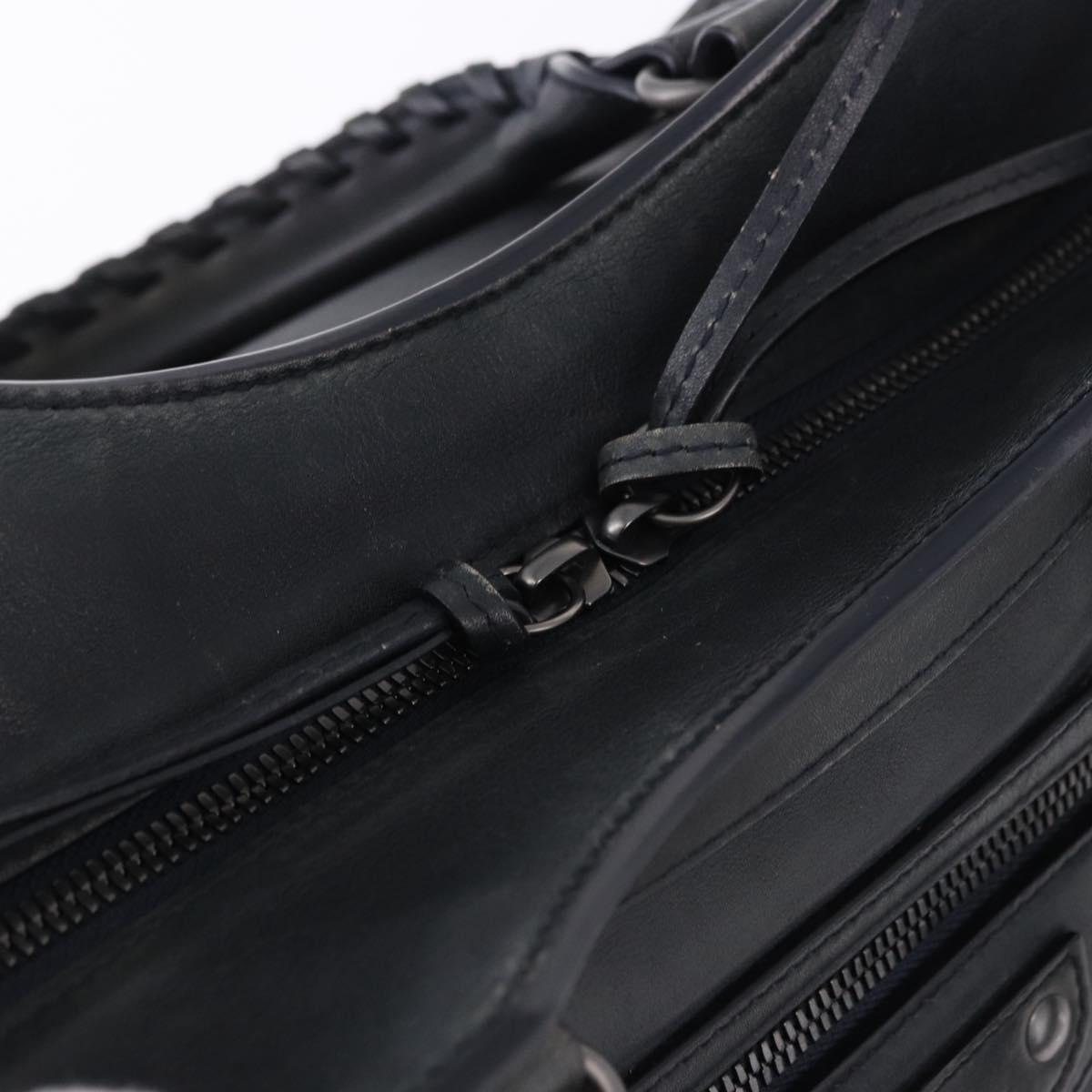 BALENCIAGA Le City Hand Bag Leather Navy Silver 684907 Auth ka5367SAM