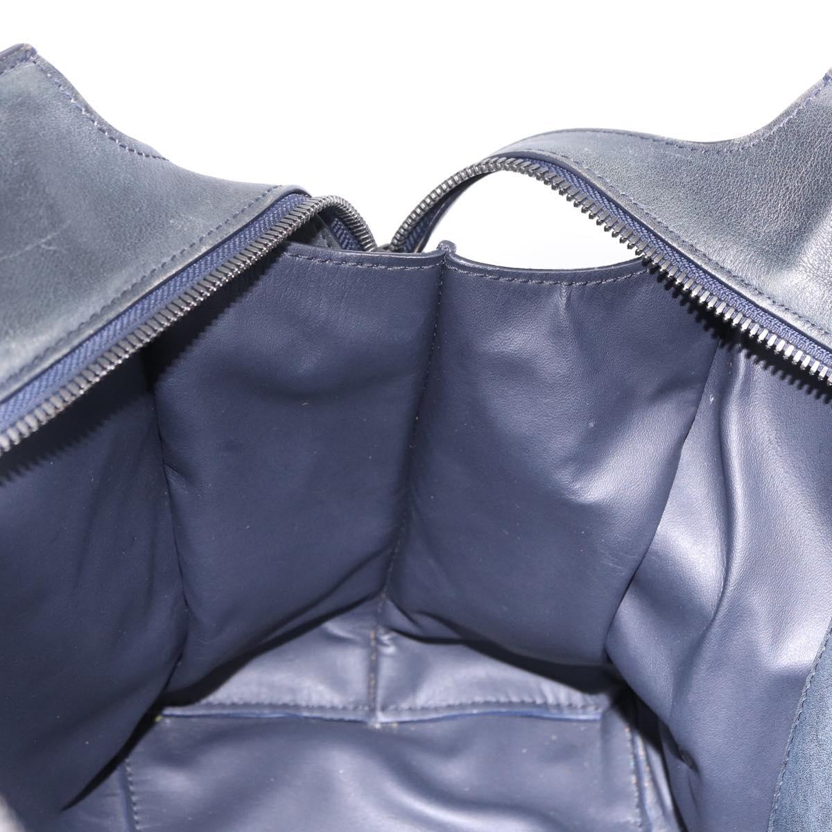 BALENCIAGA Le City Hand Bag Leather Navy Silver 684907 Auth ka5367SAM