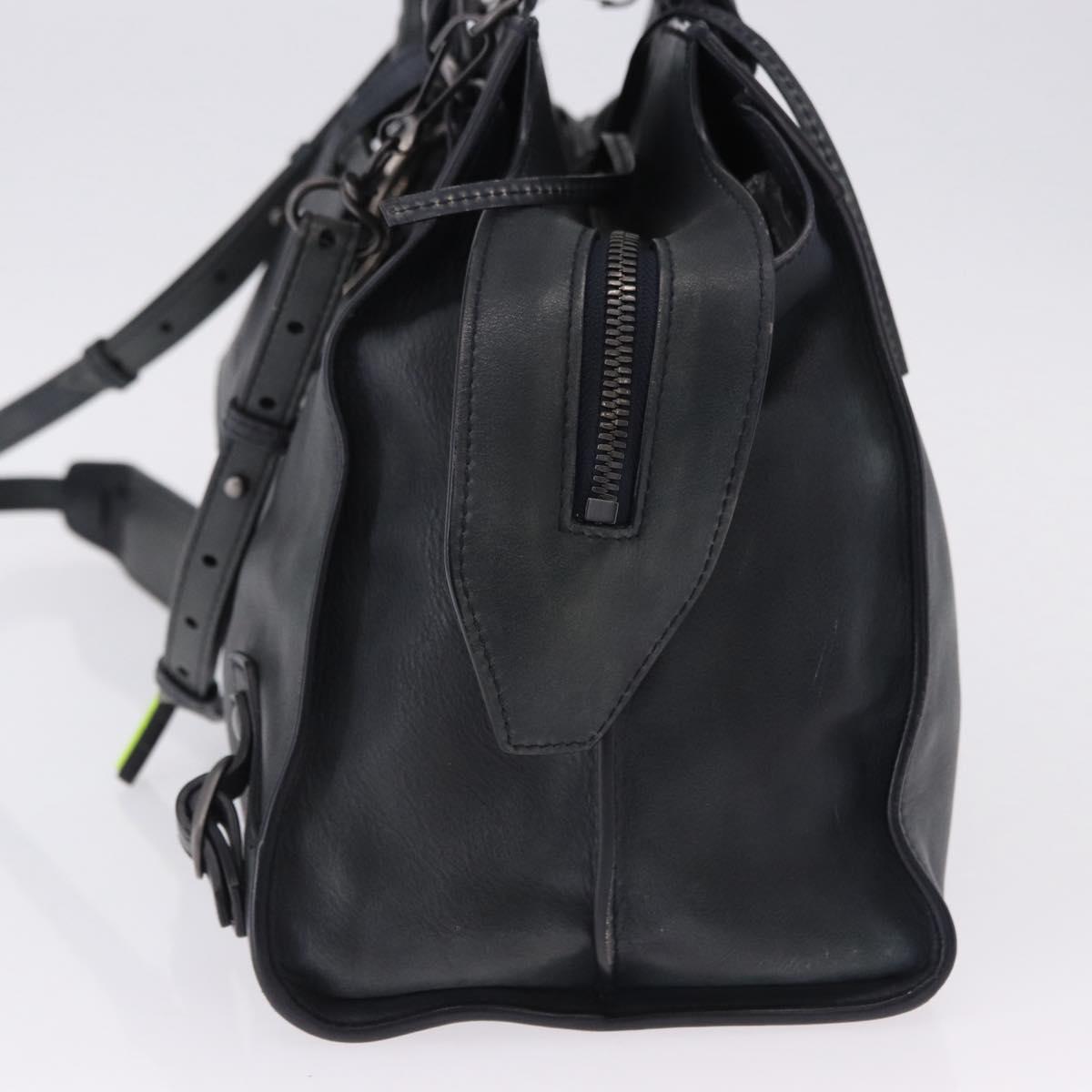 BALENCIAGA Le City Hand Bag Leather Navy Silver 684907 Auth ka5367SAM