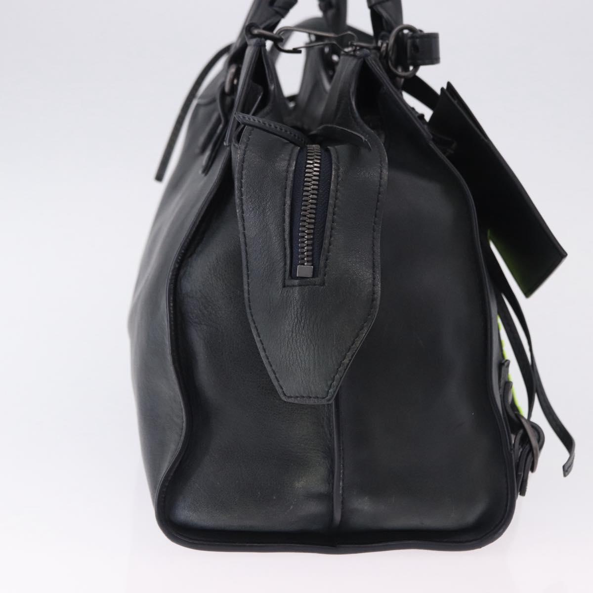 BALENCIAGA Le City Hand Bag Leather Navy Silver 684907 Auth ka5367SAM
