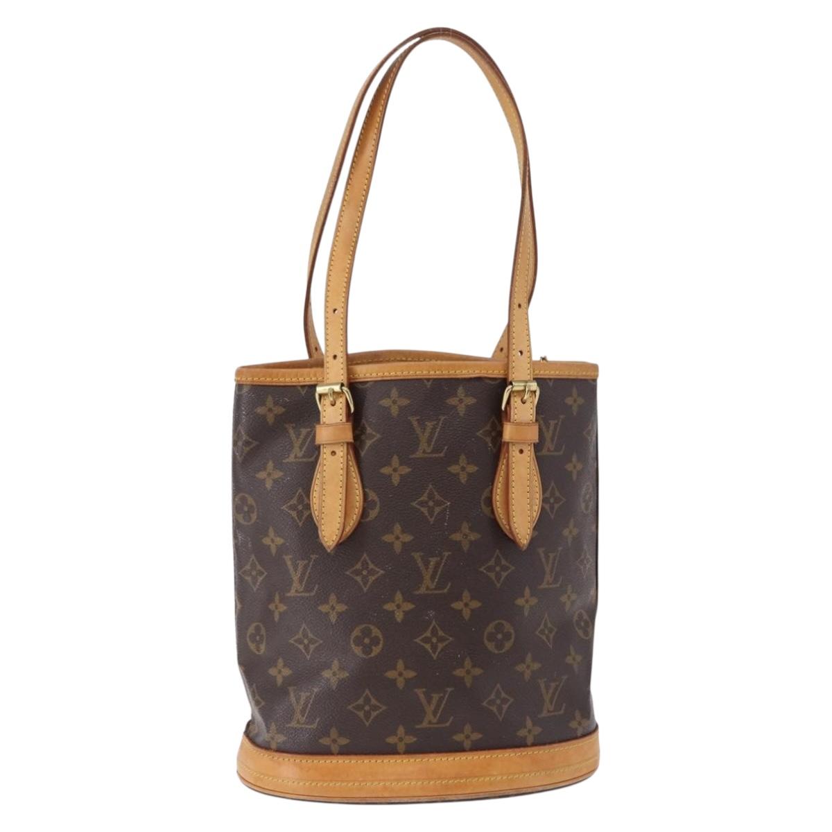 LOUIS VUITTON Monogram Bucket PM Shoulder Bag M42238 LV Auth ka5369