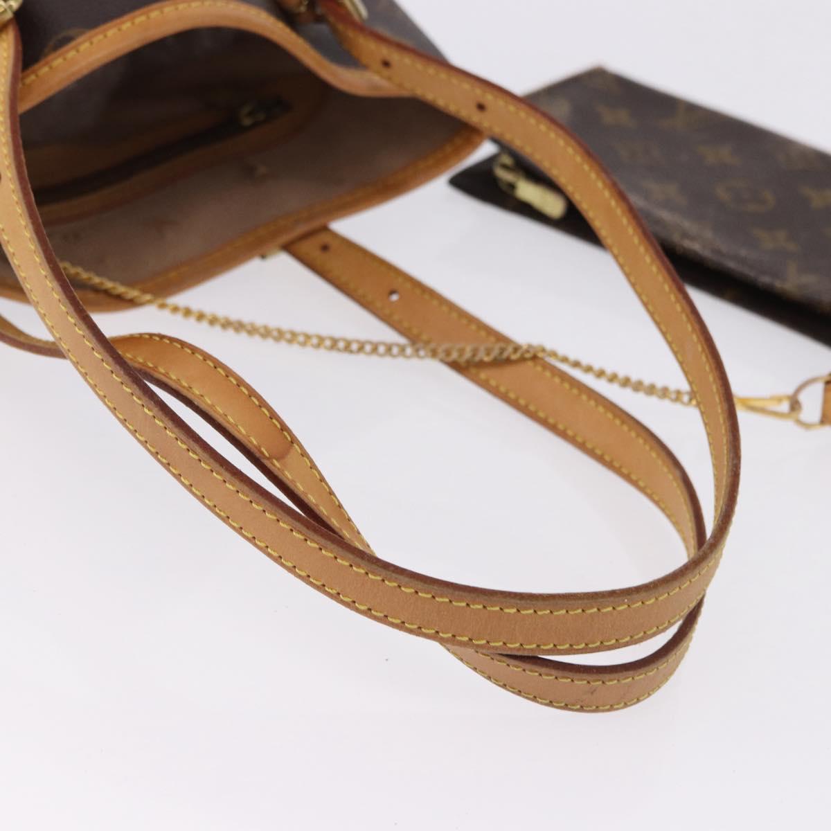 LOUIS VUITTON Monogram Bucket PM Shoulder Bag M42238 LV Auth ka5369