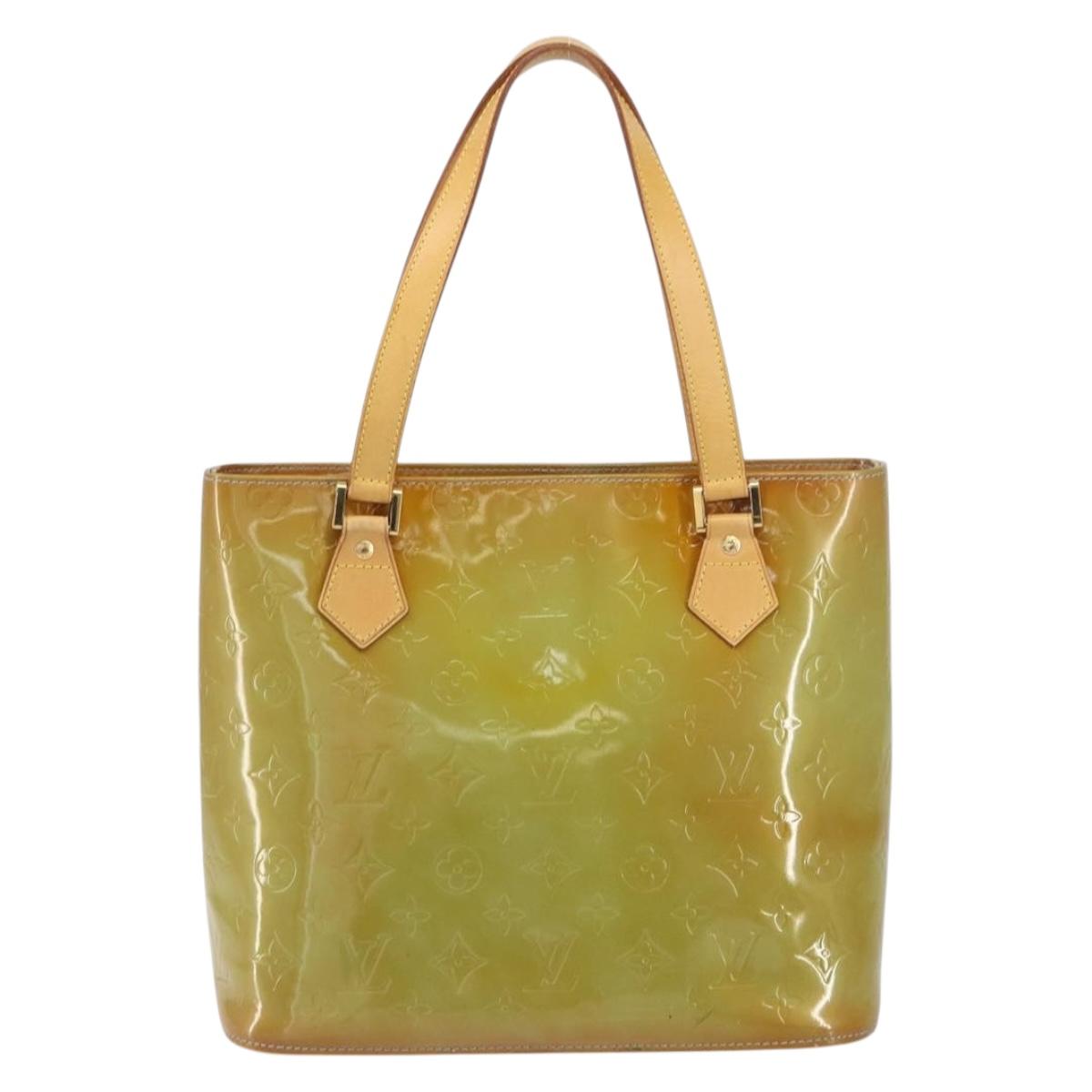 LOUIS VUITTON Monogram Vernis Houston Hand Bag Baby Blue M91005 LV Auth ka537