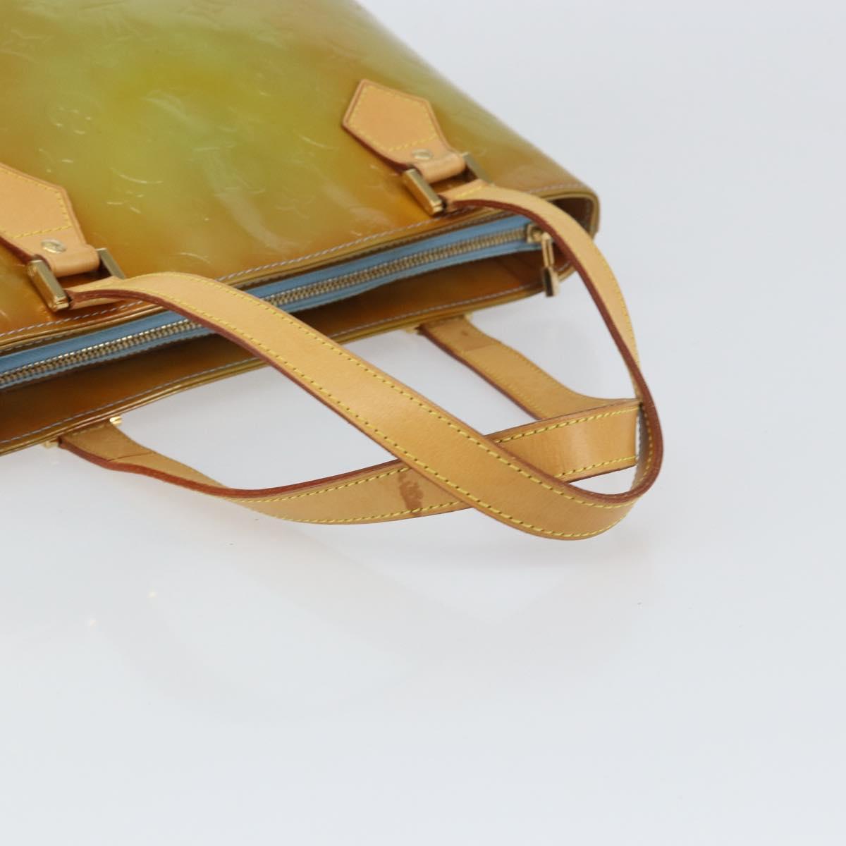 LOUIS VUITTON Monogram Vernis Houston Hand Bag Baby Blue M91005 LV Auth ka537