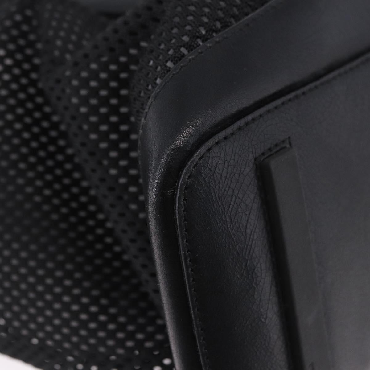 PRADA Hand Bag Canvas Black Silver Auth ka5371