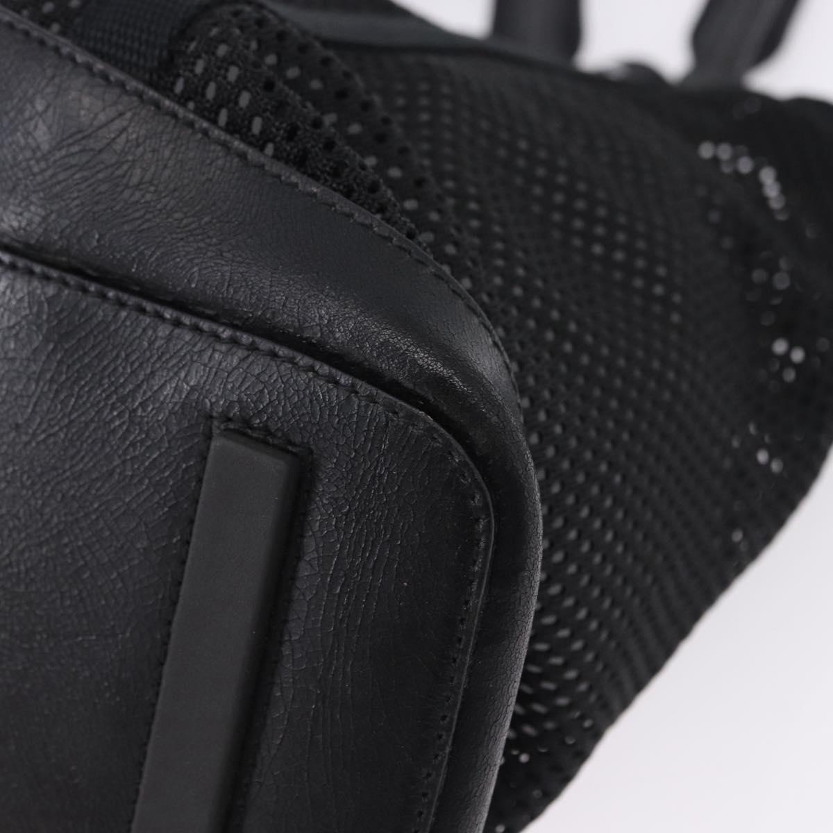 PRADA Hand Bag Canvas Black Silver Auth ka5371