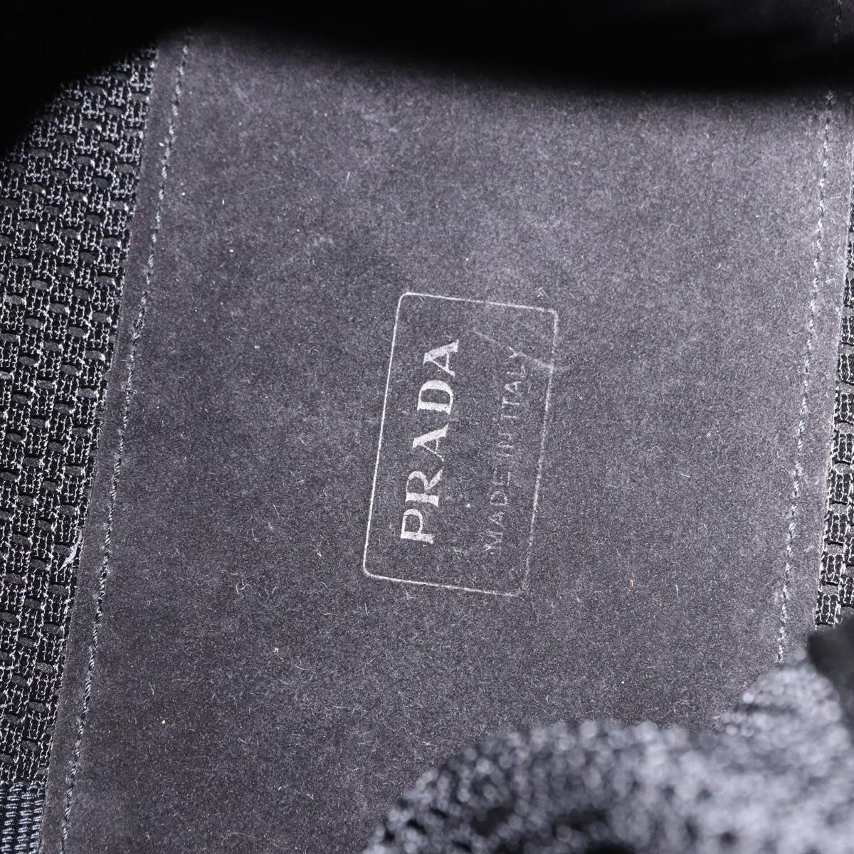 PRADA Hand Bag Canvas Black Silver Auth ka5371