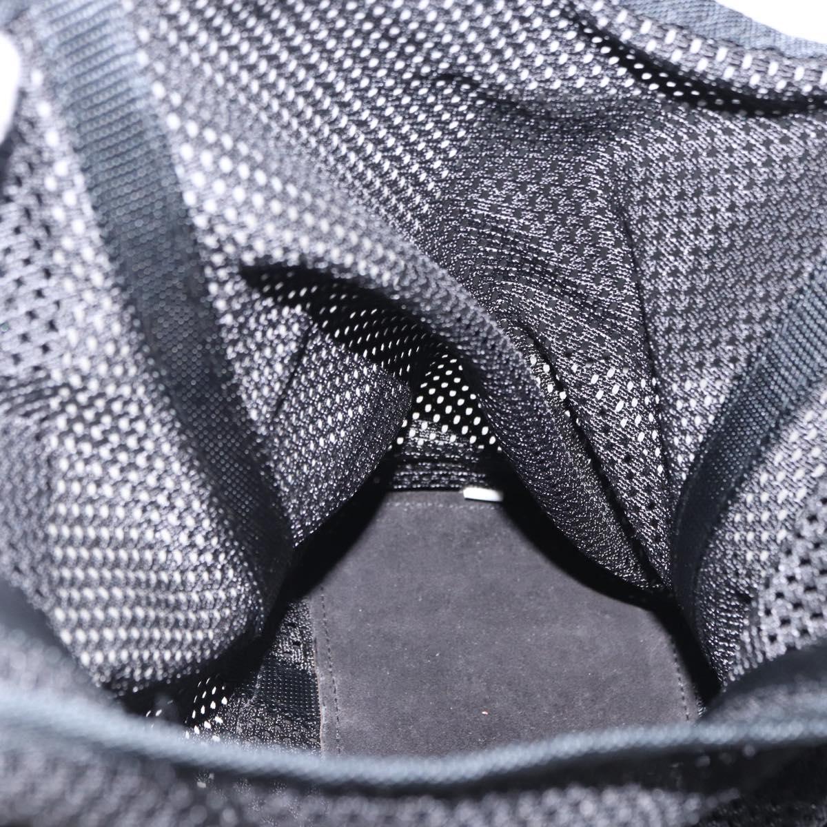 PRADA Hand Bag Canvas Black Silver Auth ka5371