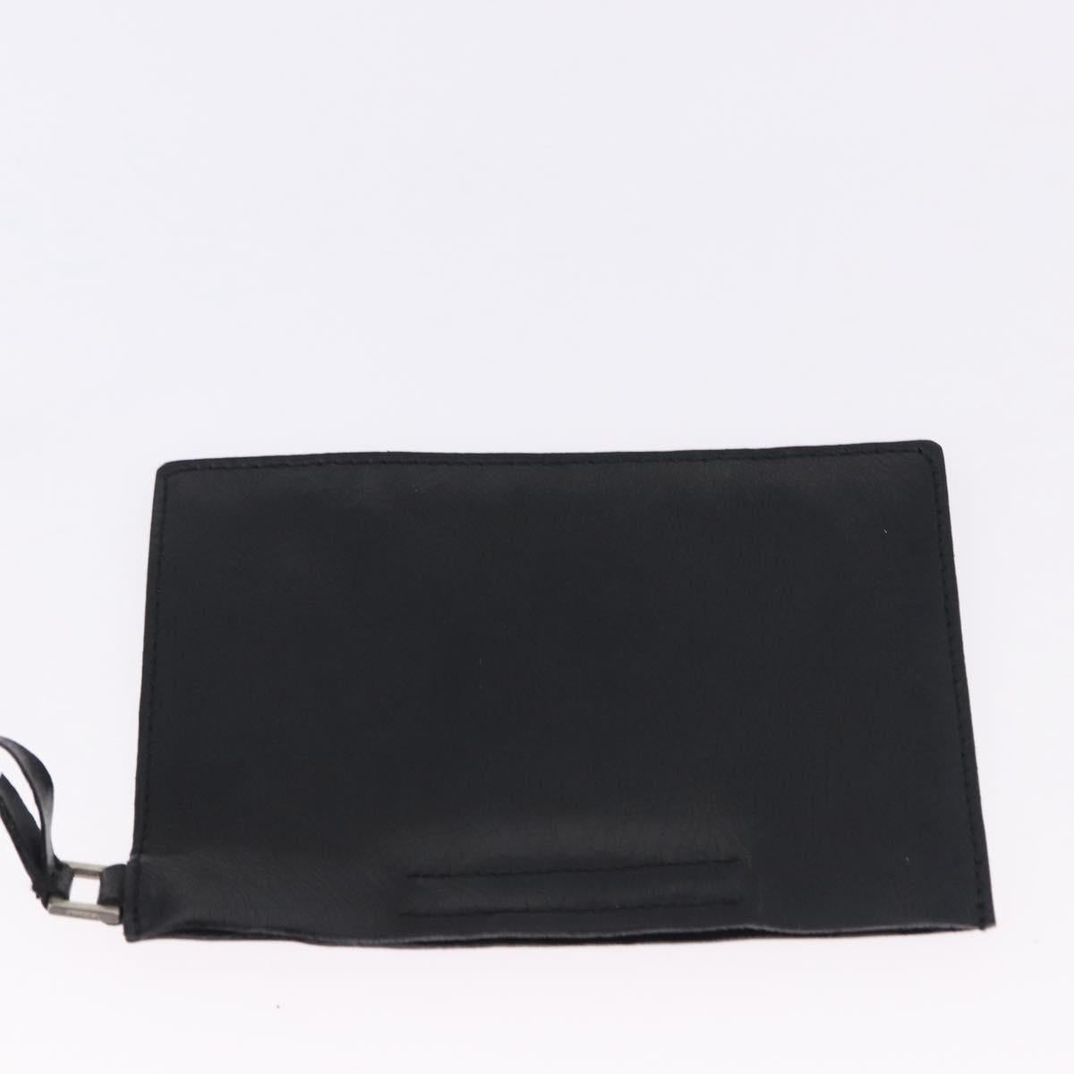 PRADA Hand Bag Canvas Black Silver Auth ka5371