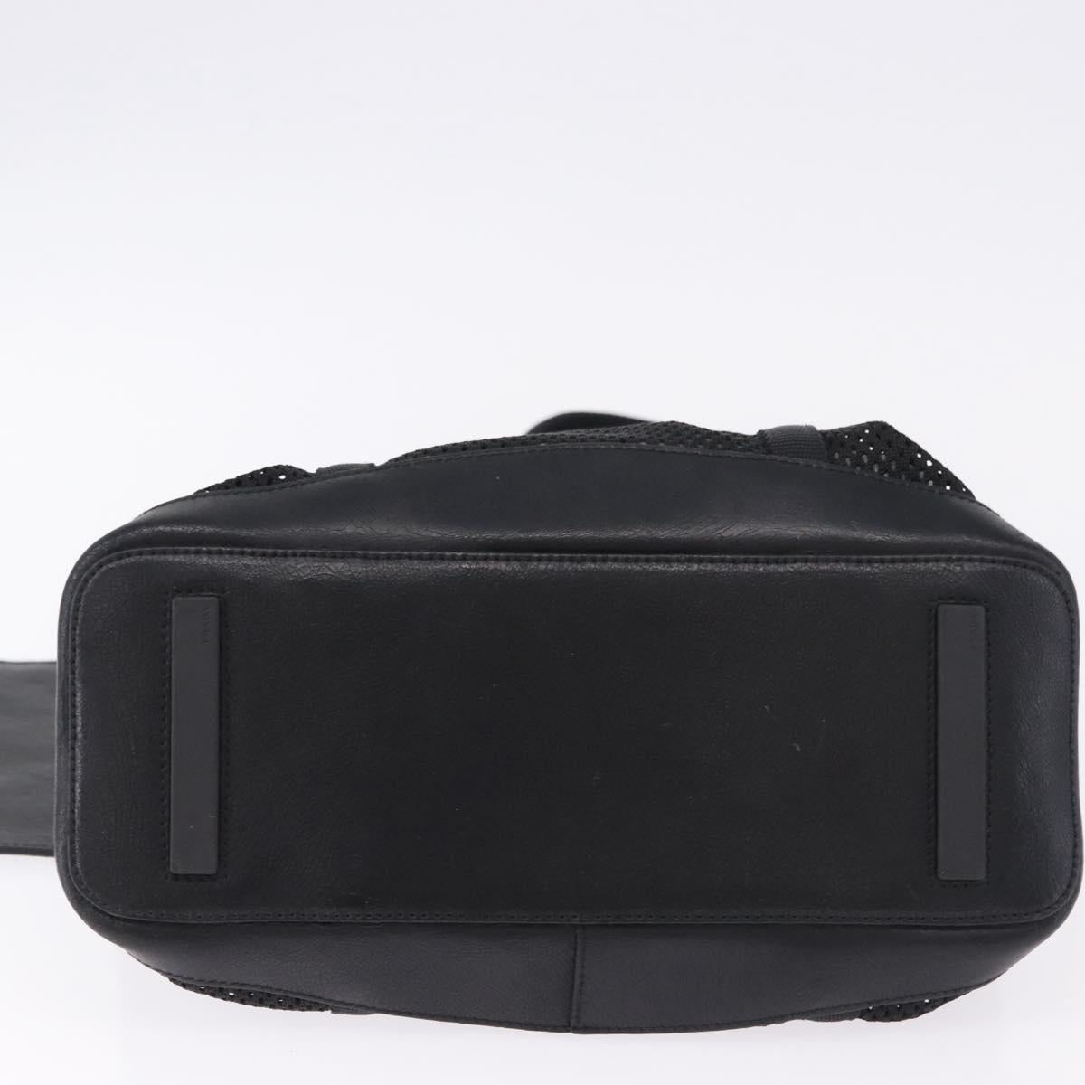 PRADA Hand Bag Canvas Black Silver Auth ka5371