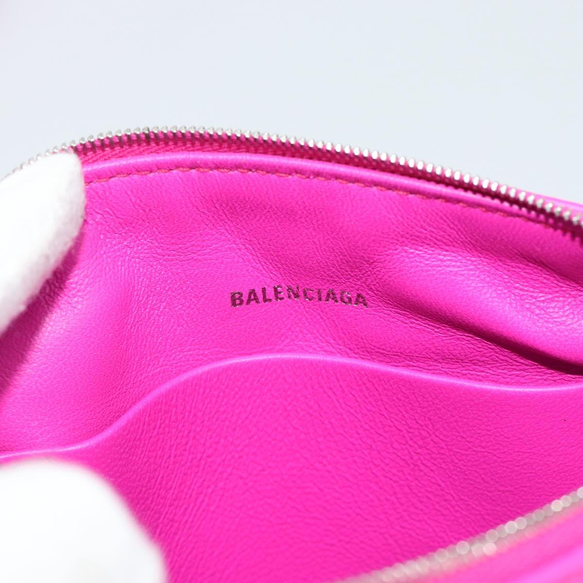 BALENCIAGA Shoulder Bag Leather Purple Silver 618080 Auth ka5373V