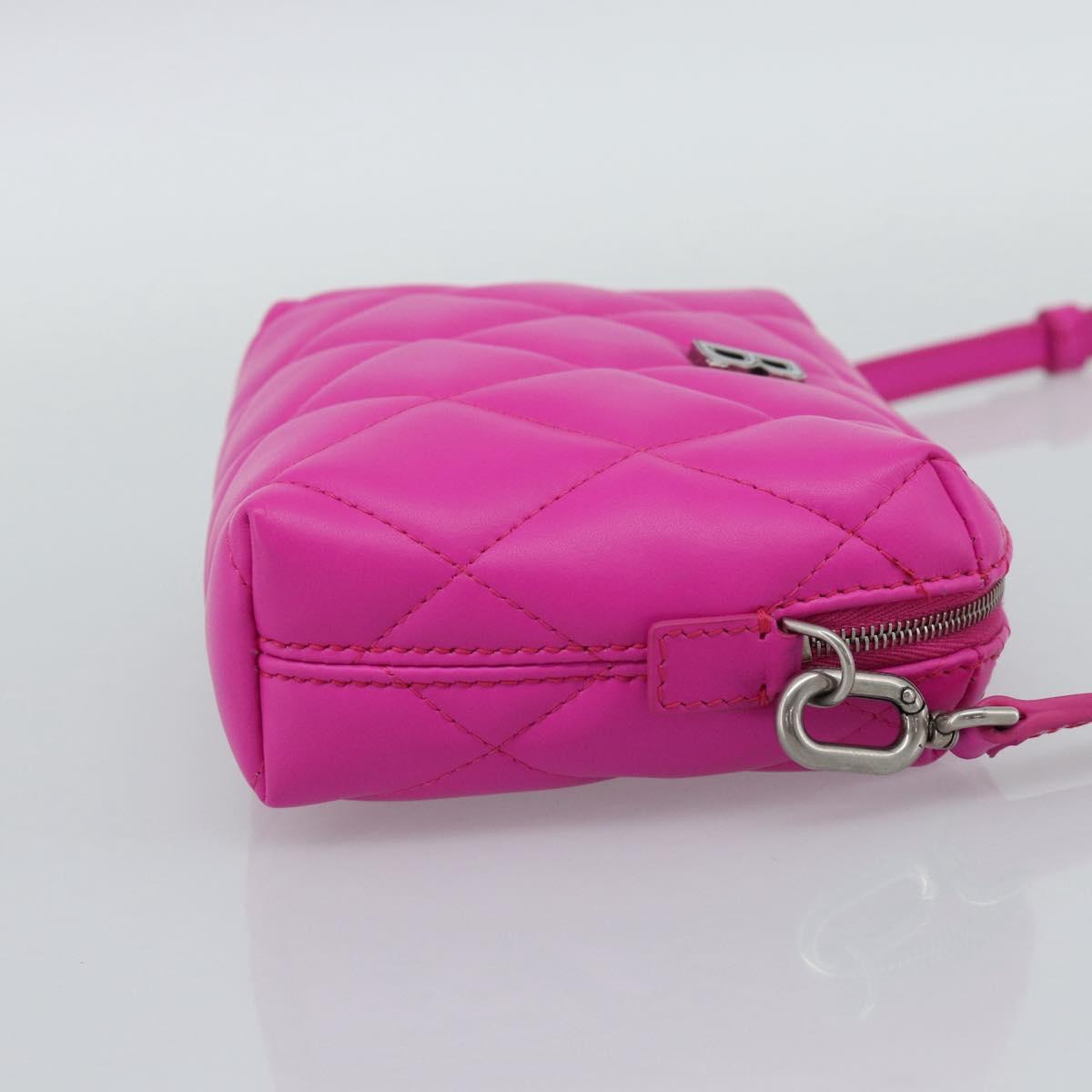 BALENCIAGA Shoulder Bag Leather Purple Silver 618080 Auth ka5373V