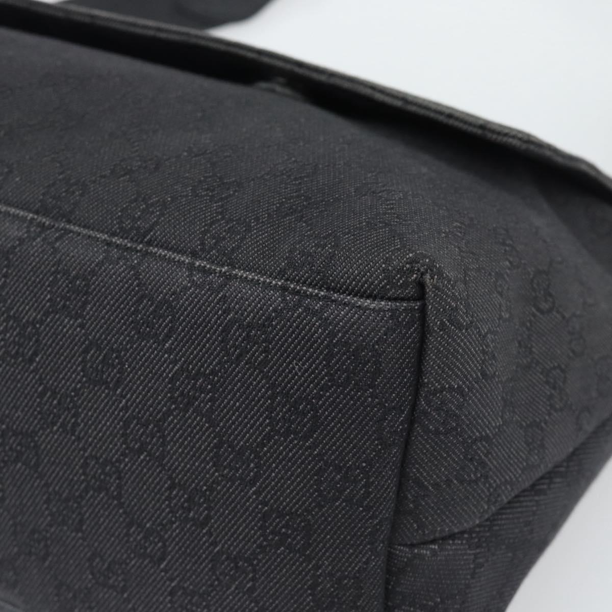 GUCCI GG Canvas Shoulder Bag Outlet Black Silver 272350 Auth ka5377