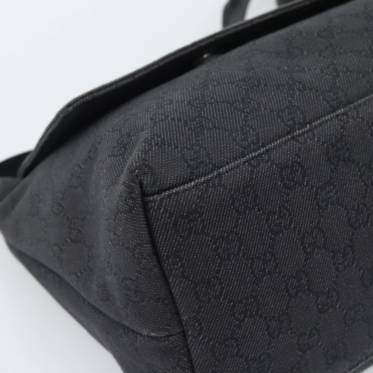 GUCCI GG Canvas Shoulder Bag Outlet Black Silver 272350 Auth ka5377