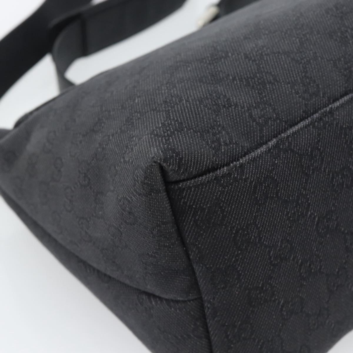 GUCCI GG Canvas Shoulder Bag Outlet Black Silver 272350 Auth ka5377