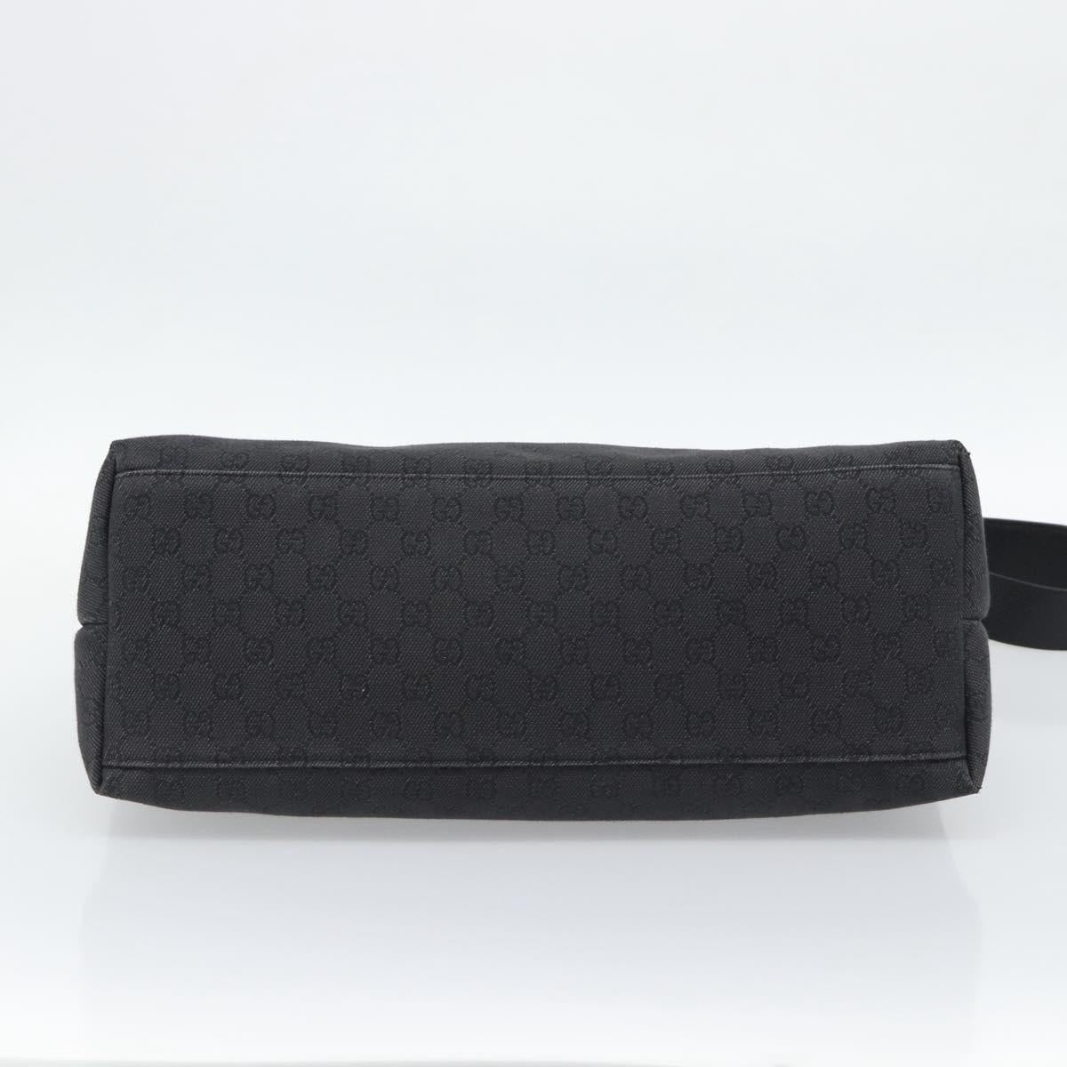 GUCCI GG Canvas Shoulder Bag Outlet Black Silver 272350 Auth ka5377