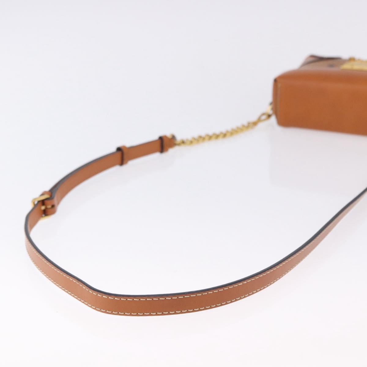 MCM Vicetos Shoulder Bag PVC Leather Brown Gold Tone Auth ka5379