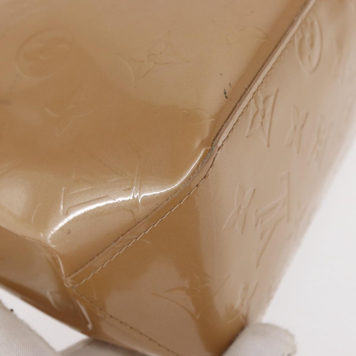 LOUIS VUITTON Monogram Vernis Reade PM Hand Bag Beige M91334 LV Auth ka538