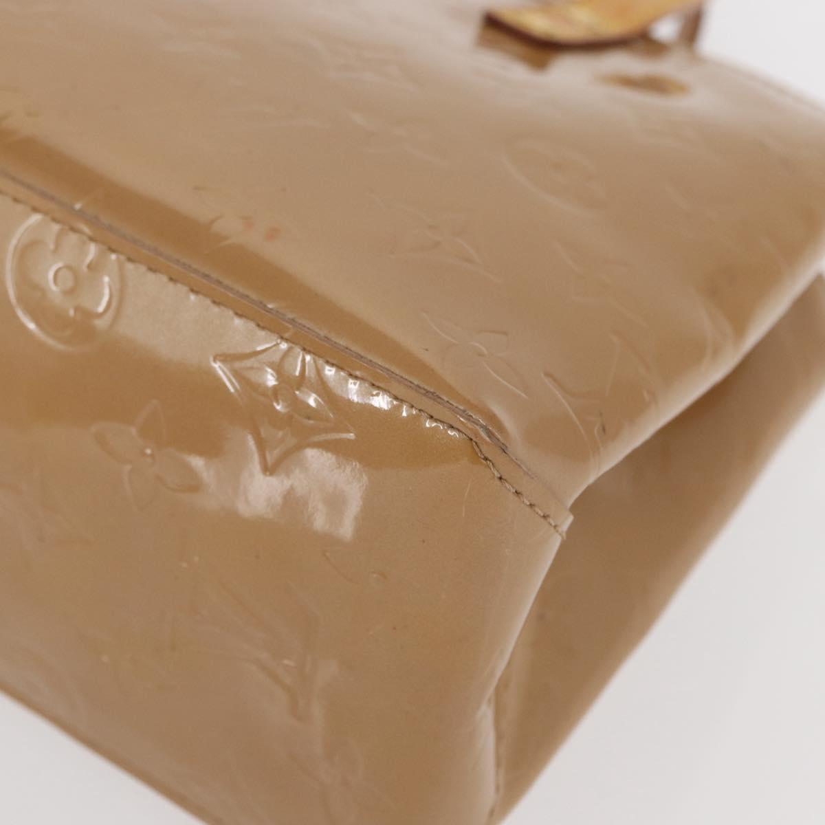 LOUIS VUITTON Monogram Vernis Reade PM Hand Bag Beige M91334 LV Auth ka538