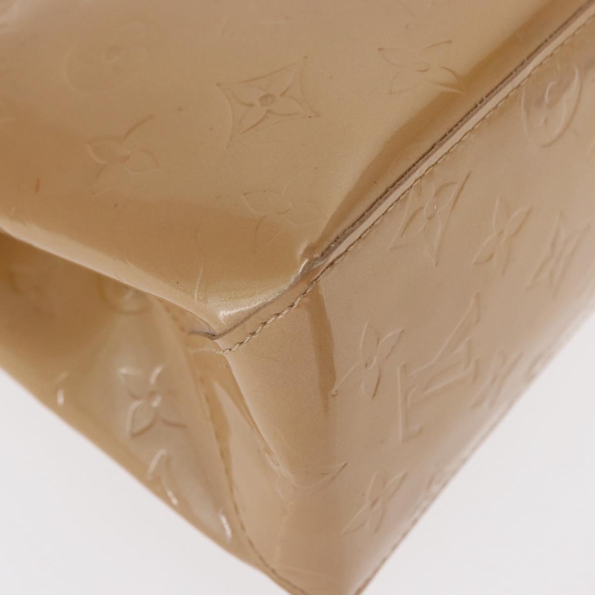 LOUIS VUITTON Monogram Vernis Reade PM Hand Bag Beige M91334 LV Auth ka538