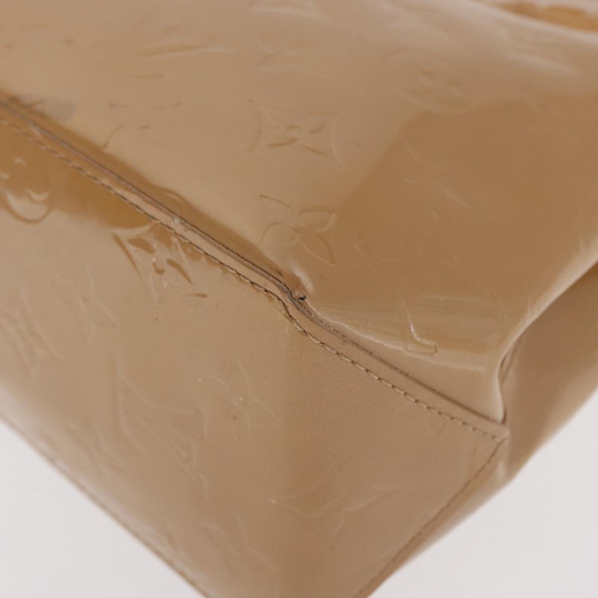 LOUIS VUITTON Monogram Vernis Reade PM Hand Bag Beige M91334 LV Auth ka538