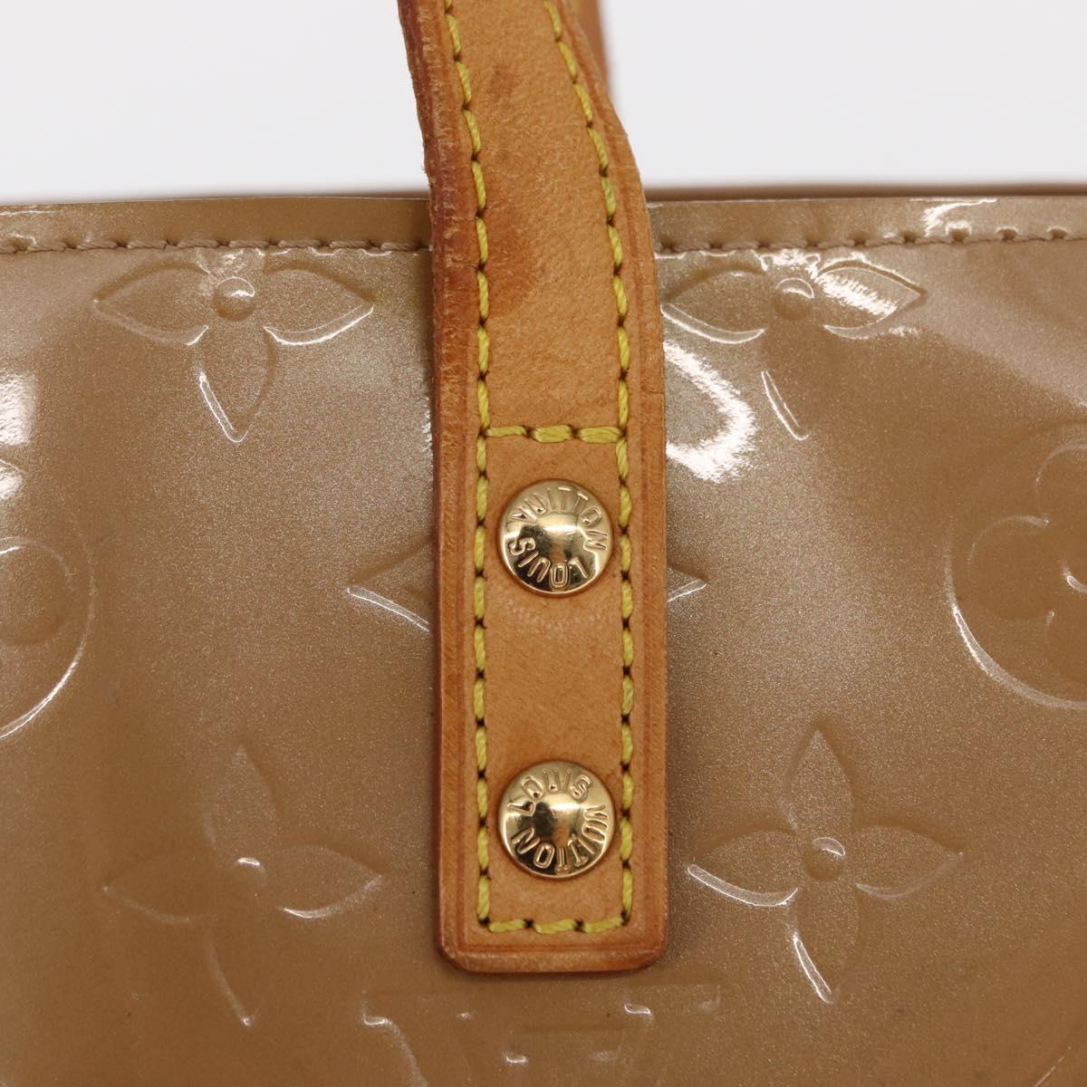 LOUIS VUITTON Monogram Vernis Reade PM Hand Bag Beige M91334 LV Auth ka538