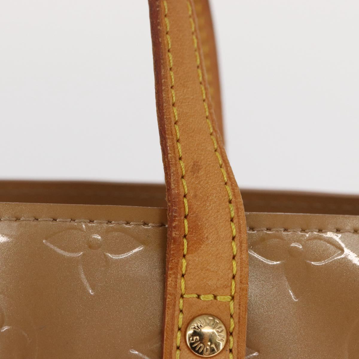 LOUIS VUITTON Monogram Vernis Reade PM Hand Bag Beige M91334 LV Auth ka538
