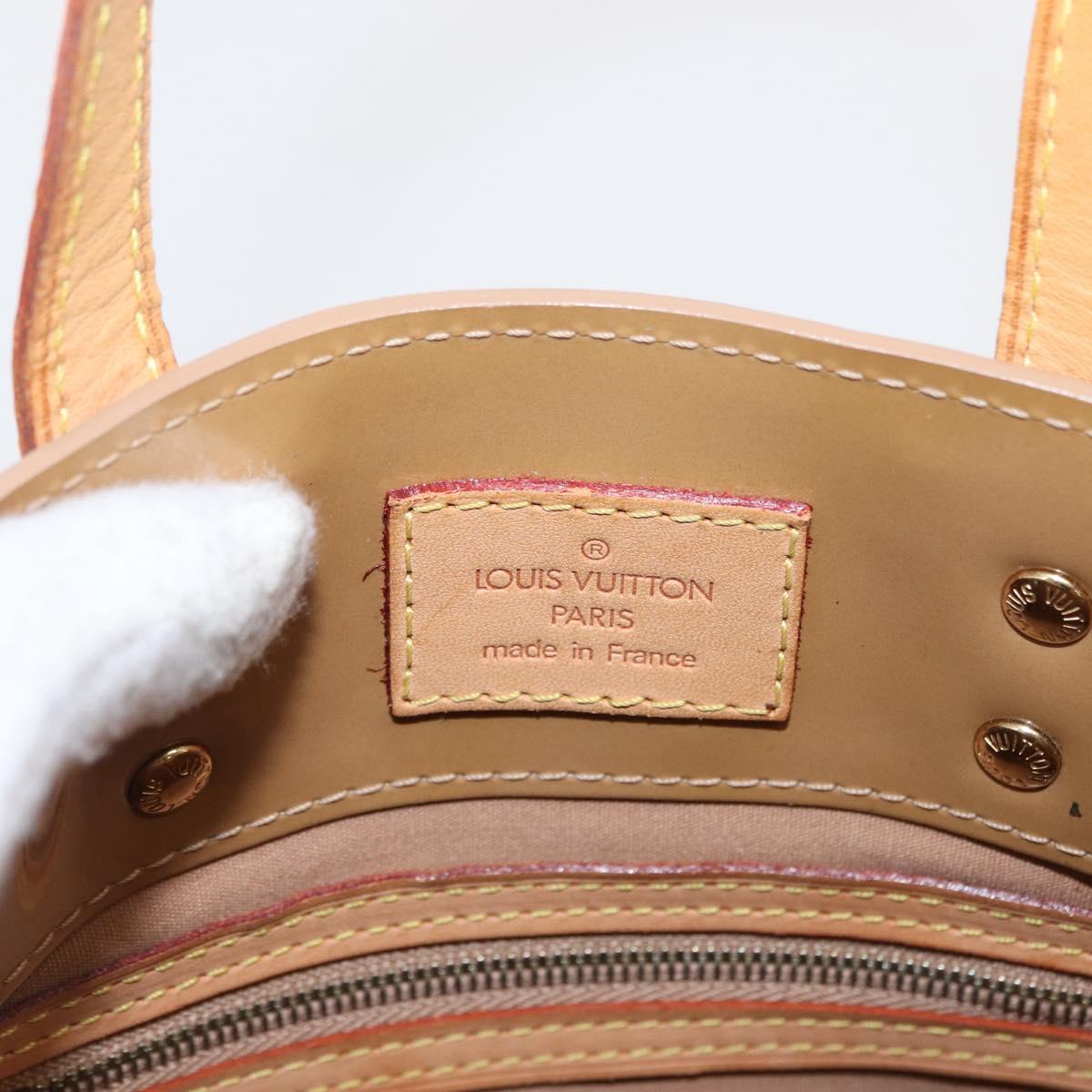 LOUIS VUITTON Monogram Vernis Reade PM Hand Bag Beige M91334 LV Auth ka538