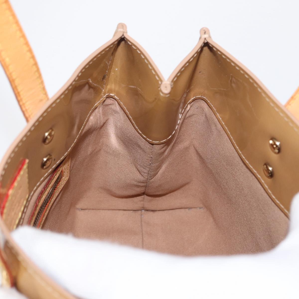 LOUIS VUITTON Monogram Vernis Reade PM Hand Bag Beige M91334 LV Auth ka538