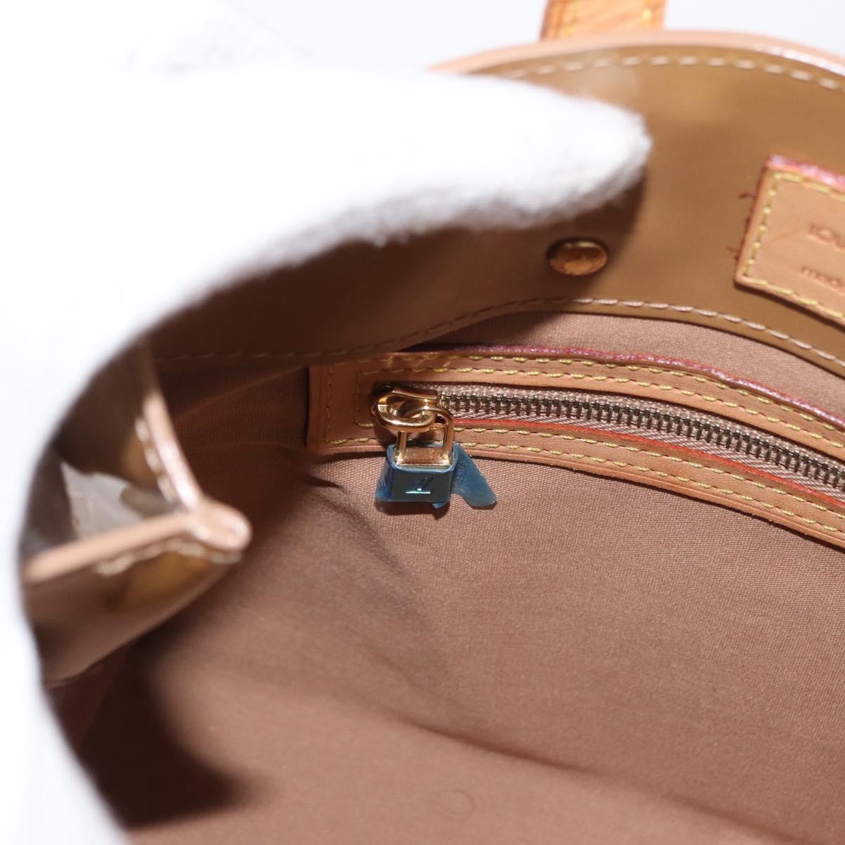 LOUIS VUITTON Monogram Vernis Reade PM Hand Bag Beige M91334 LV Auth ka538