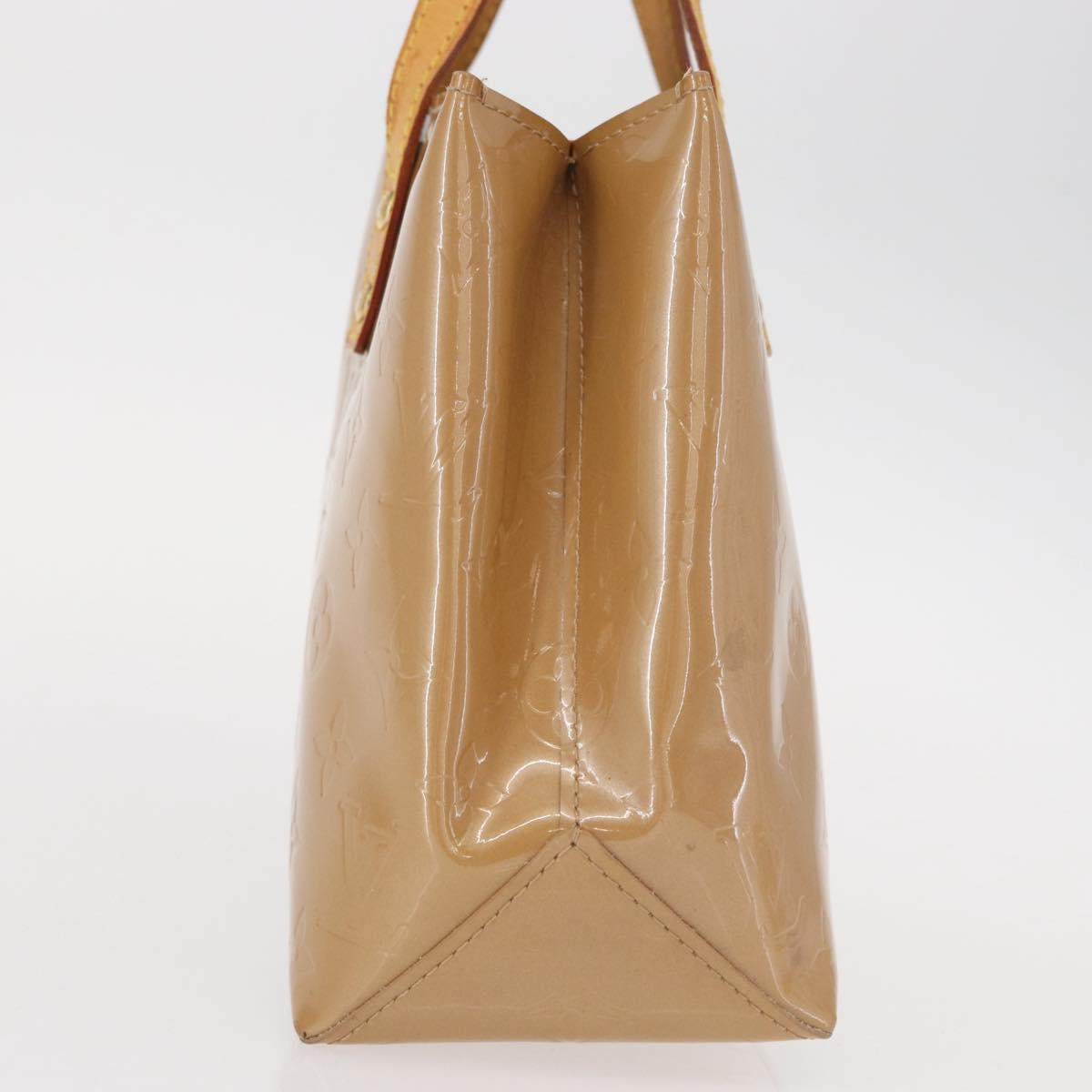 LOUIS VUITTON Monogram Vernis Reade PM Hand Bag Beige M91334 LV Auth ka538