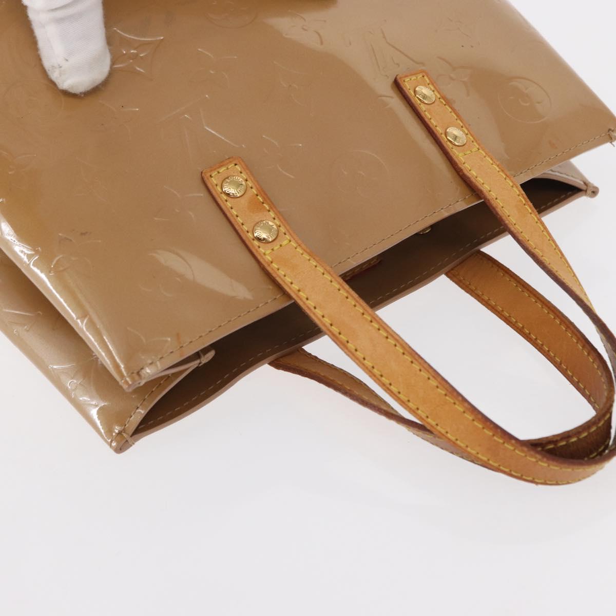LOUIS VUITTON Monogram Vernis Reade PM Hand Bag Beige M91334 LV Auth ka538