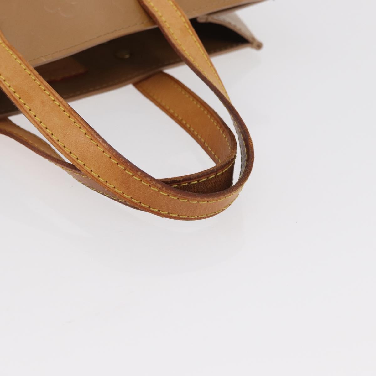 LOUIS VUITTON Monogram Vernis Reade PM Hand Bag Beige M91334 LV Auth ka538