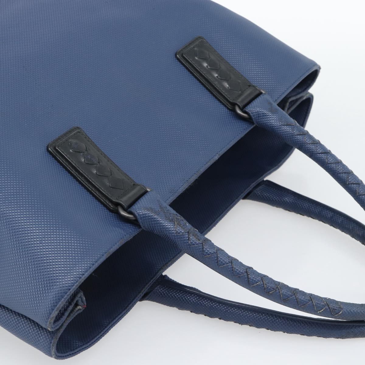 BOTTEGA VENETA Hand Bag Leather Blue Black Auth ka5382