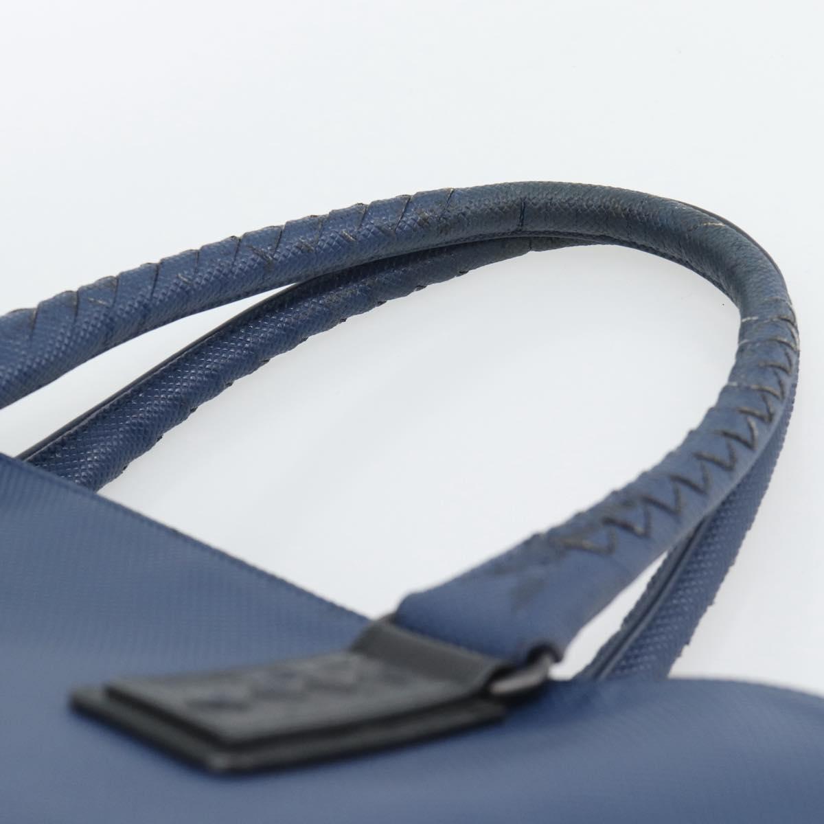 BOTTEGA VENETA Hand Bag Leather Blue Black Auth ka5382