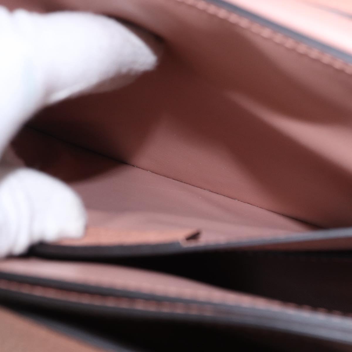 Salvatore Ferragamo Gancini Hand Bag Leather 2way Pink Gold Tone Auth ka5387V