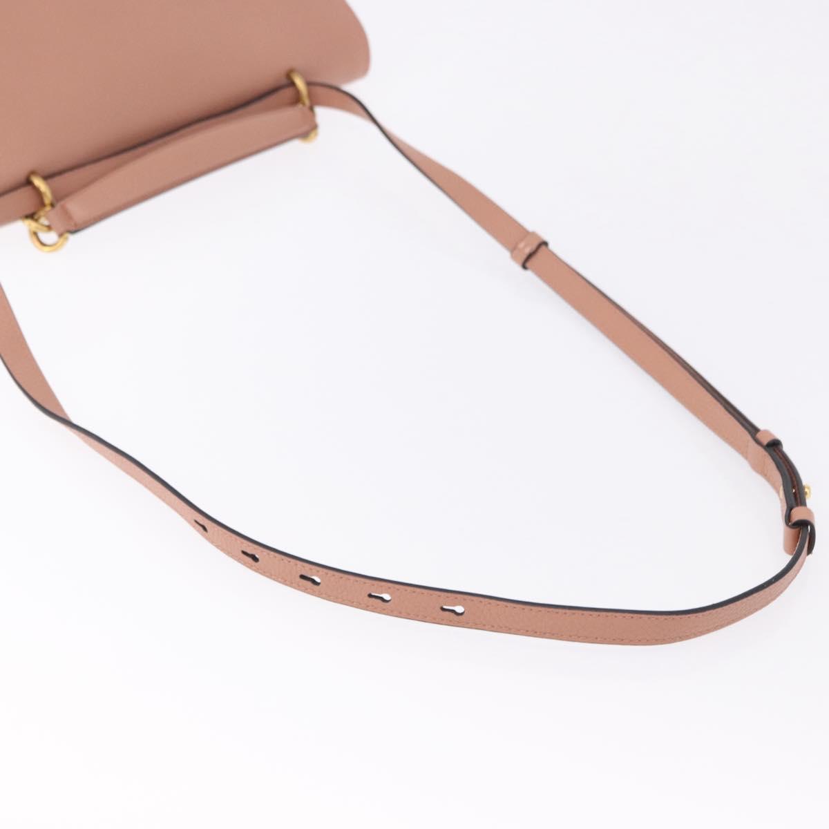 Salvatore Ferragamo Gancini Hand Bag Leather 2way Pink Gold Tone Auth ka5387V