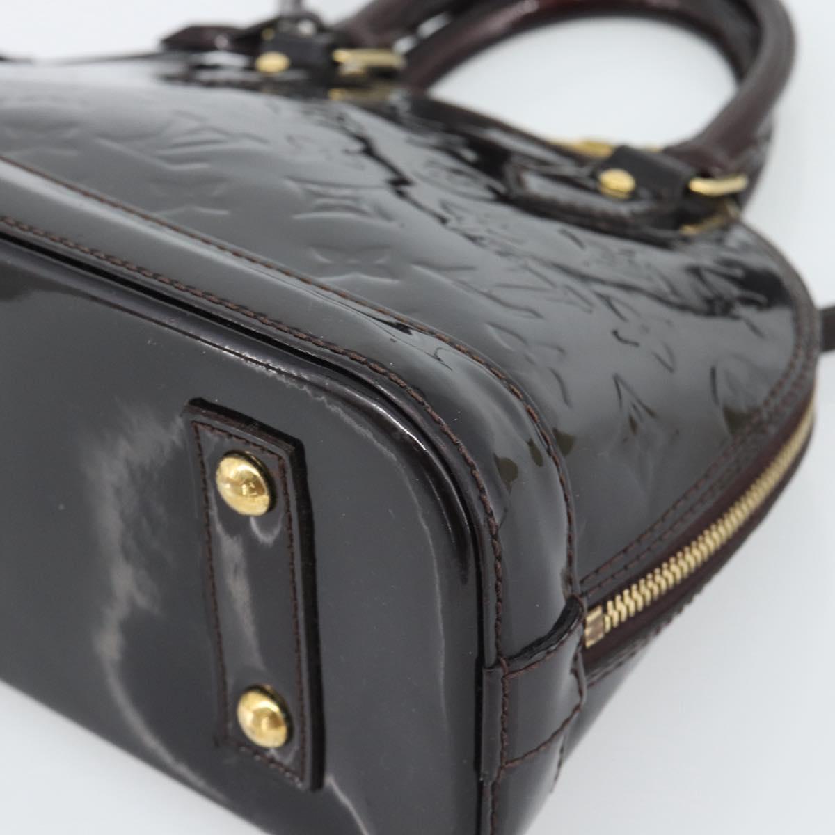 LOUIS VUITTON Monogram Vernis Alma BB Hand Bag Amarante M91678 LV Auth ka5391