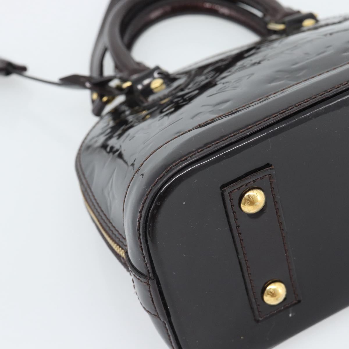 LOUIS VUITTON Monogram Vernis Alma BB Hand Bag Amarante M91678 LV Auth ka5391