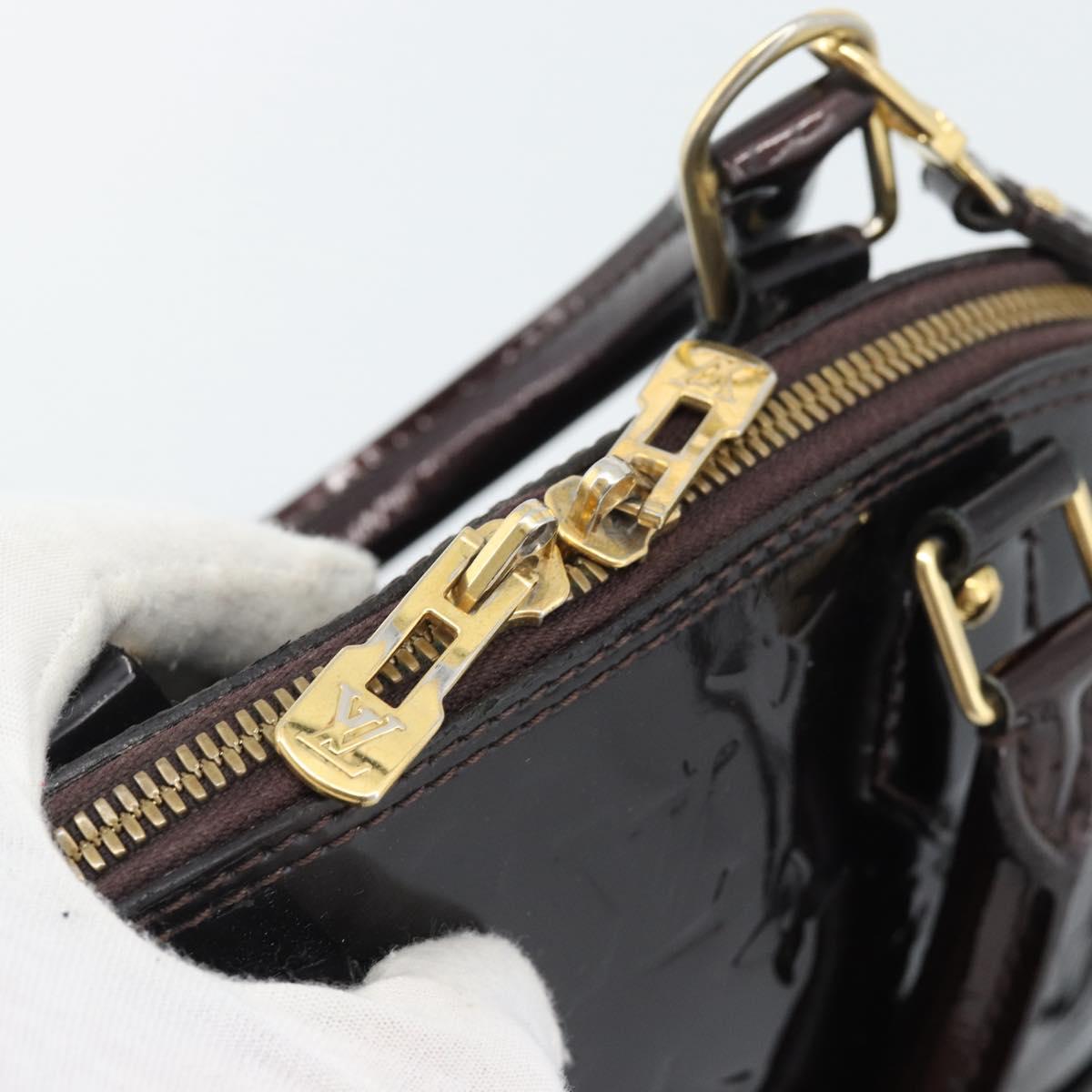 LOUIS VUITTON Monogram Vernis Alma BB Hand Bag Amarante M91678 LV Auth ka5391