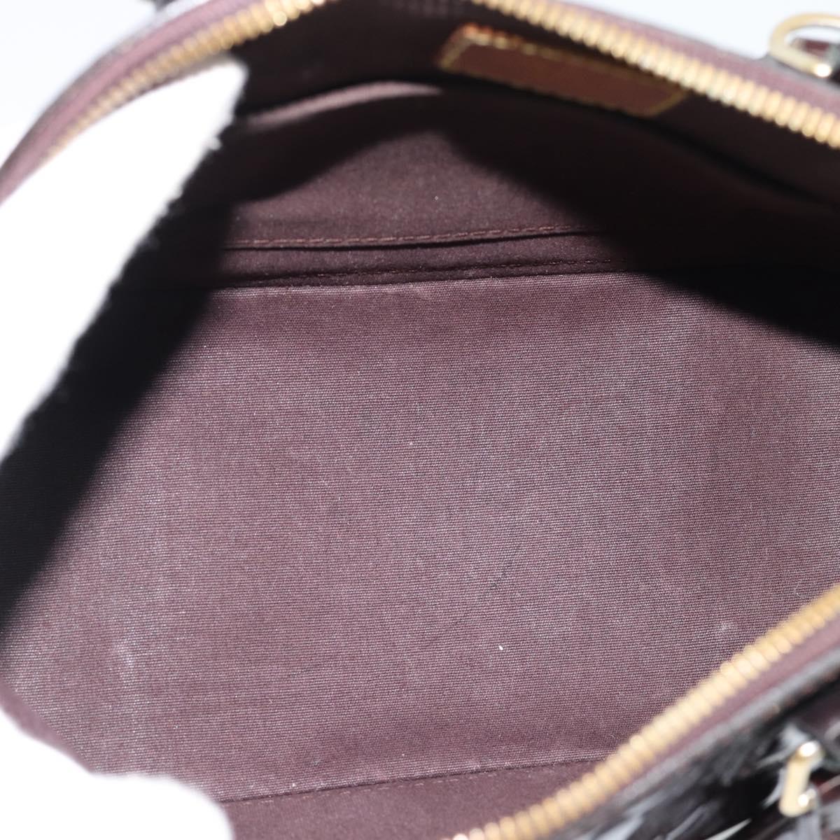 LOUIS VUITTON Monogram Vernis Alma BB Hand Bag Amarante M91678 LV Auth ka5391