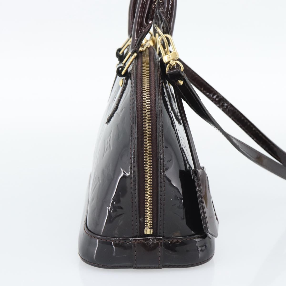 LOUIS VUITTON Monogram Vernis Alma BB Hand Bag Amarante M91678 LV Auth ka5391