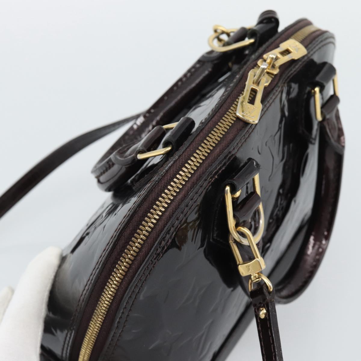 LOUIS VUITTON Monogram Vernis Alma BB Hand Bag Amarante M91678 LV Auth ka5391