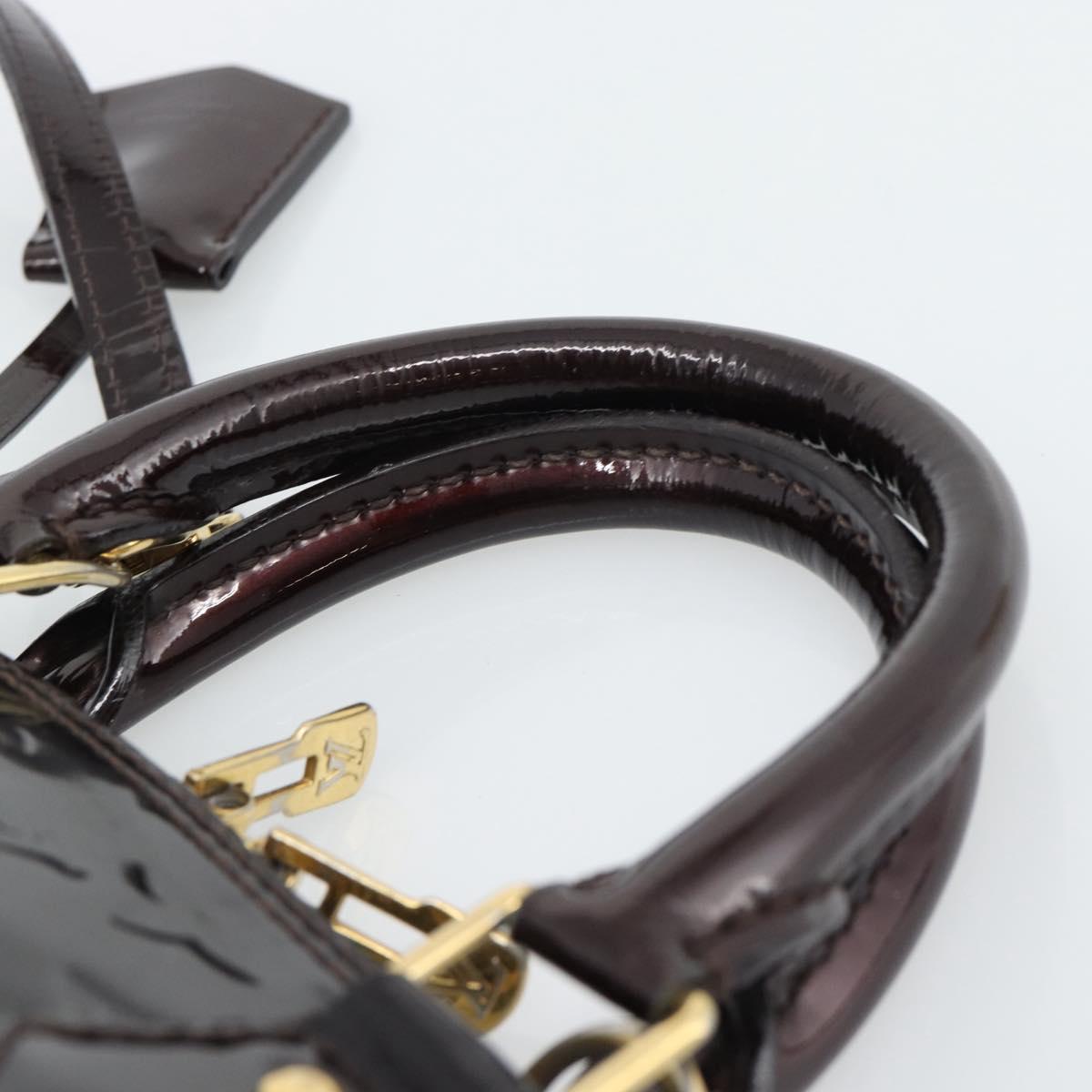 LOUIS VUITTON Monogram Vernis Alma BB Hand Bag Amarante M91678 LV Auth ka5391