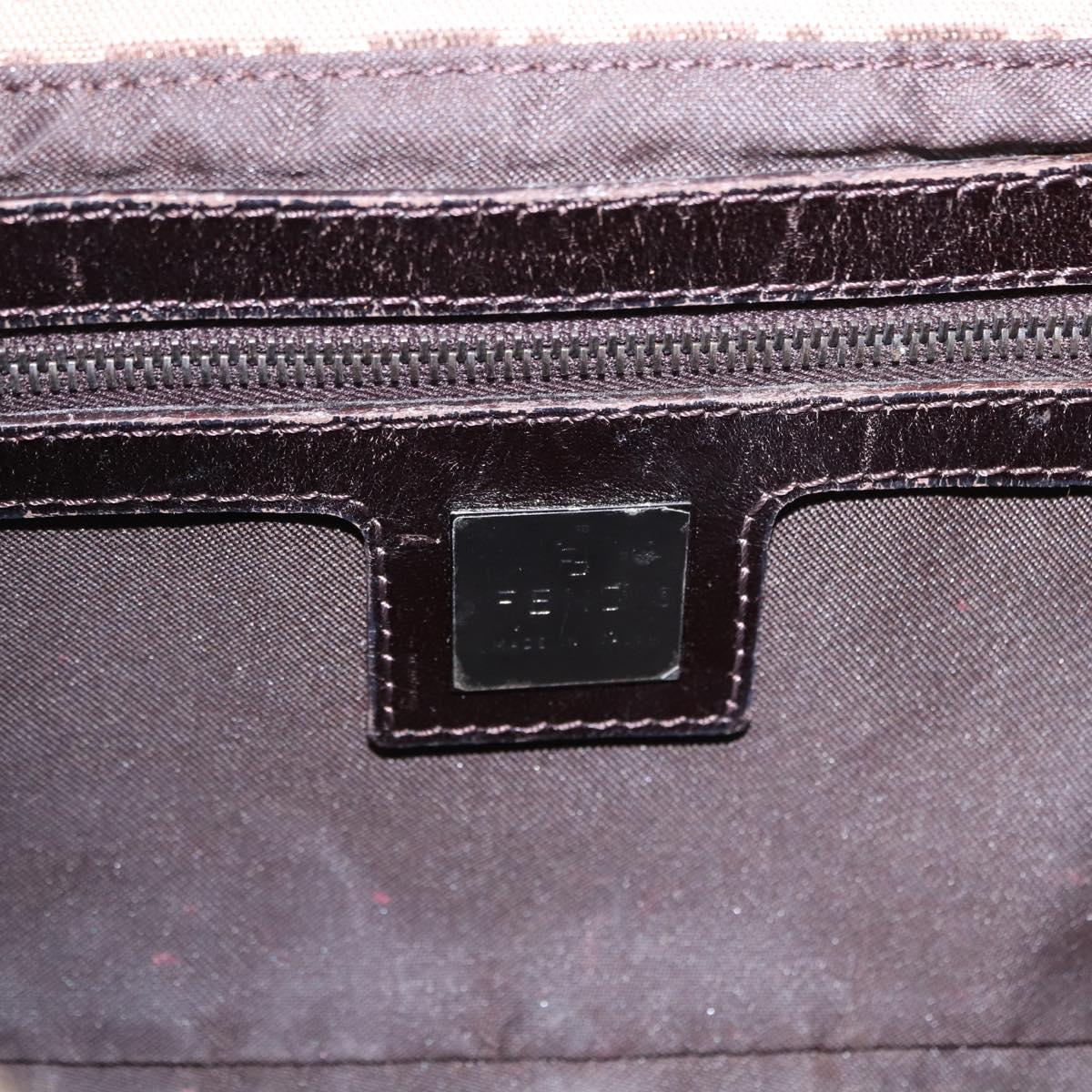 FENDI Zucchino Canvas Mamma Baguette Shoulder Bag Beige 8BR003 Auth ka5393V