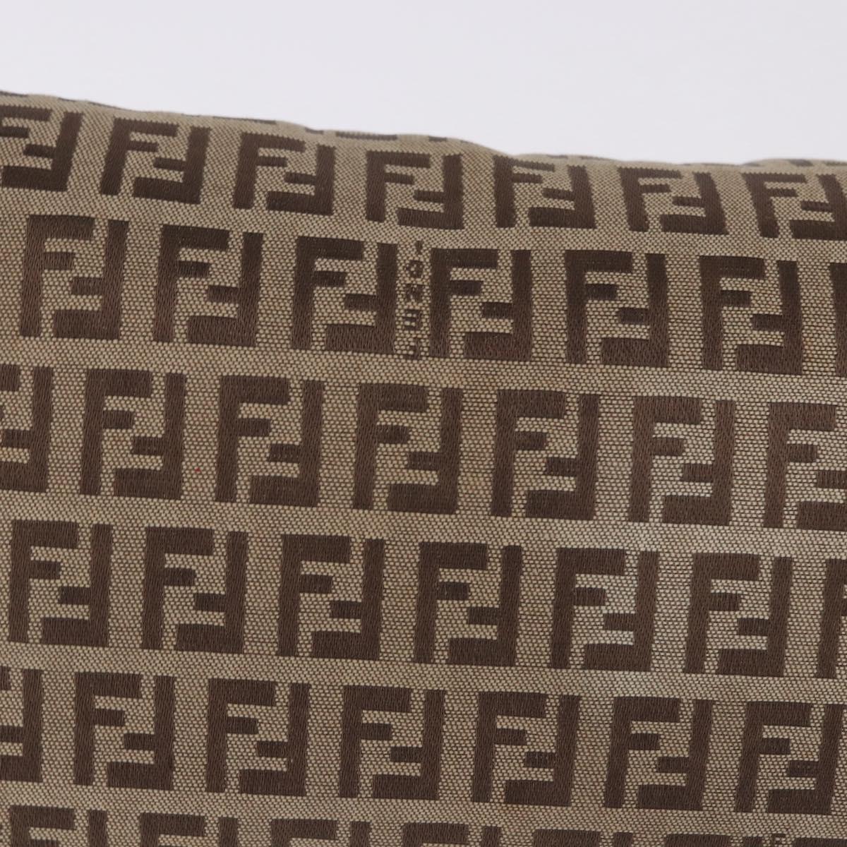 FENDI Zucchino Canvas Mamma Baguette Shoulder Bag Beige 8BR003 Auth ka5393V