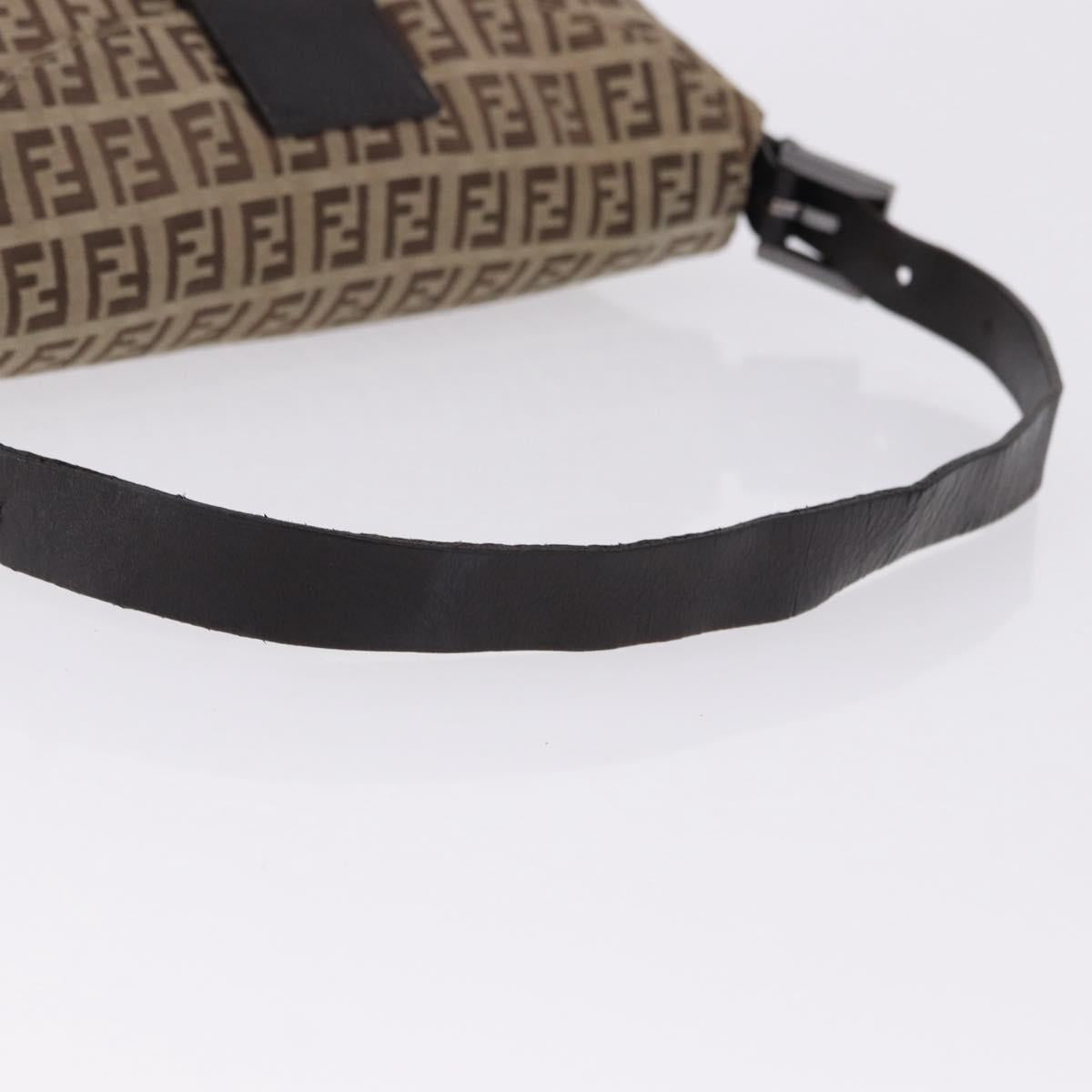 FENDI Zucchino Canvas Mamma Baguette Shoulder Bag Beige 8BR003 Auth ka5393V
