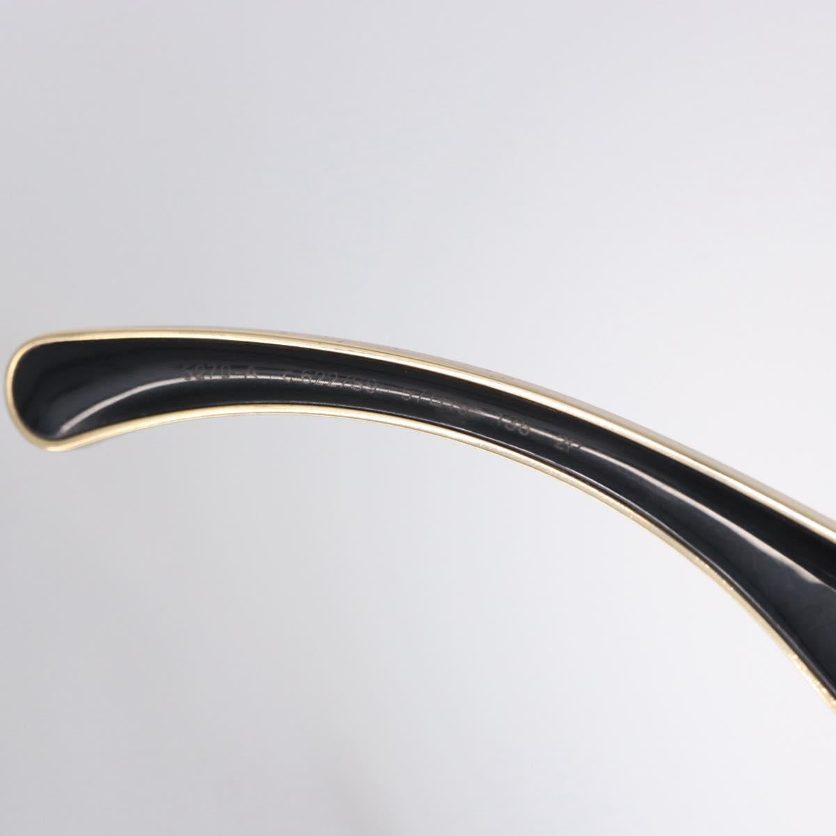 CHANEL Sunglasses Plastic Black Gold Tone CC Auth ka5399