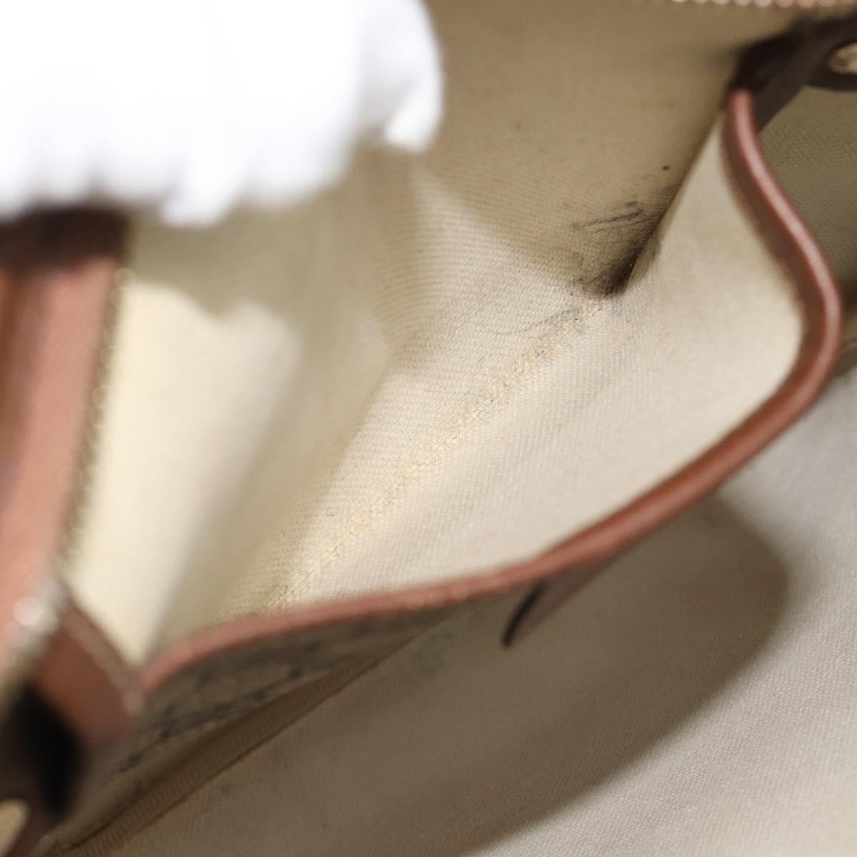 GUCCI GG Supreme Web Sherry Line Shoulder Bag PVC Beige Gold 246413 Auth ka5403