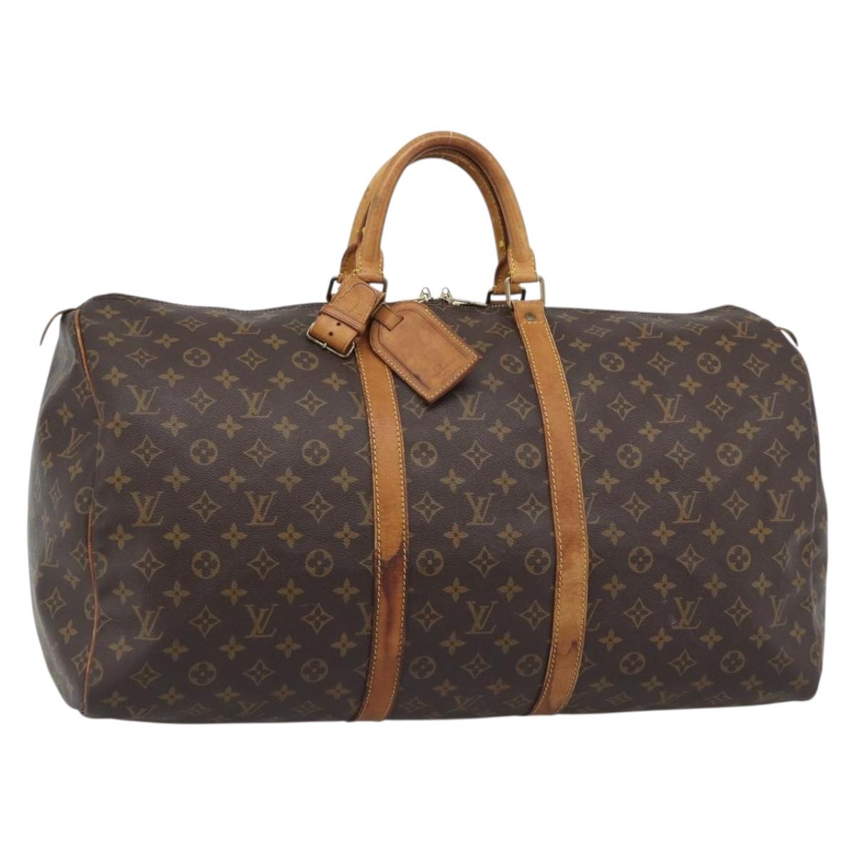LOUIS VUITTON Monogram Keepall 55 Boston Bag M41424 LV Auth ka5404